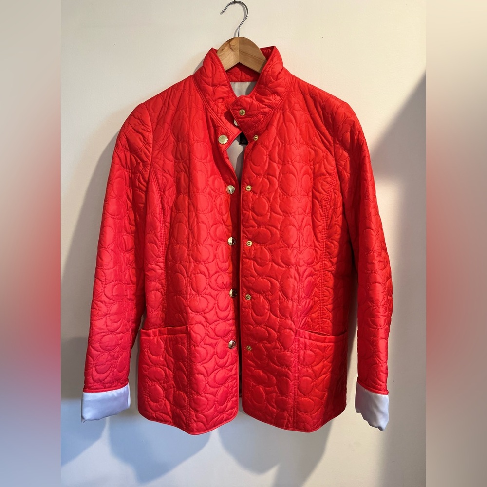 Bright Red Quilt Coach Jacket
